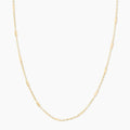 Solid Gold Necklace 14K Tatum Necklace Rolo Link Chain Necklaces for Women Dainty Gold Chain