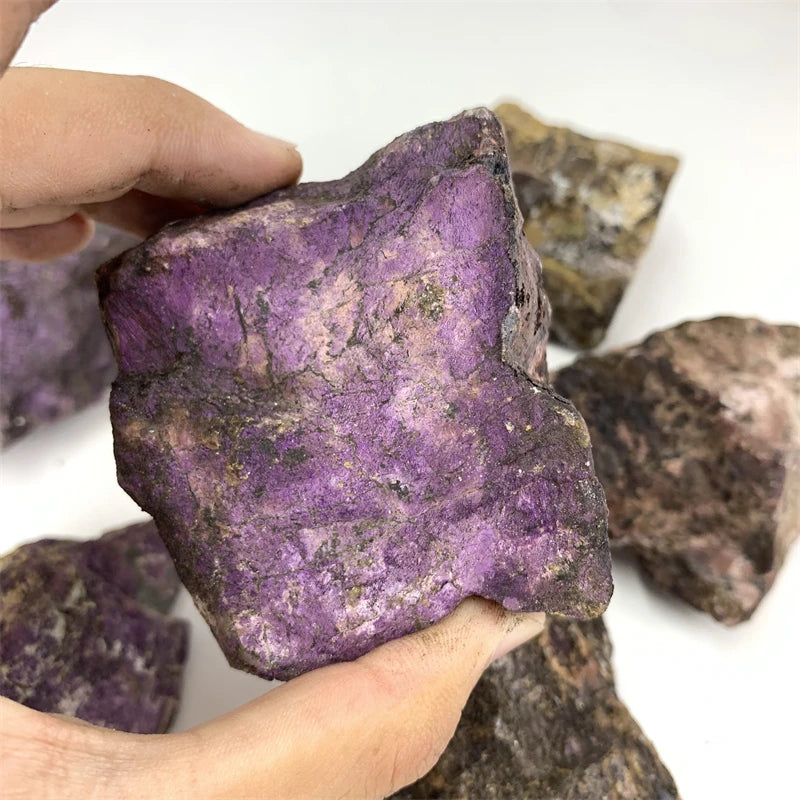 Wholesale Natural Crystals Custom Engravable Product Purpurite Raw Stone for Souvenirs