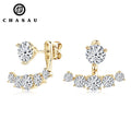 Women's 925 Sterling Silver 6.5mm&5mm&4mm&3mm Round VVS1 D Color Sparkling Moissanite Stud Earrings for Women with GRA