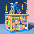 2023 Children Wooden Large Educational Toy Multifunctional Puzzle Beaded Treasure Box Shape Matching Gift Box for Kids