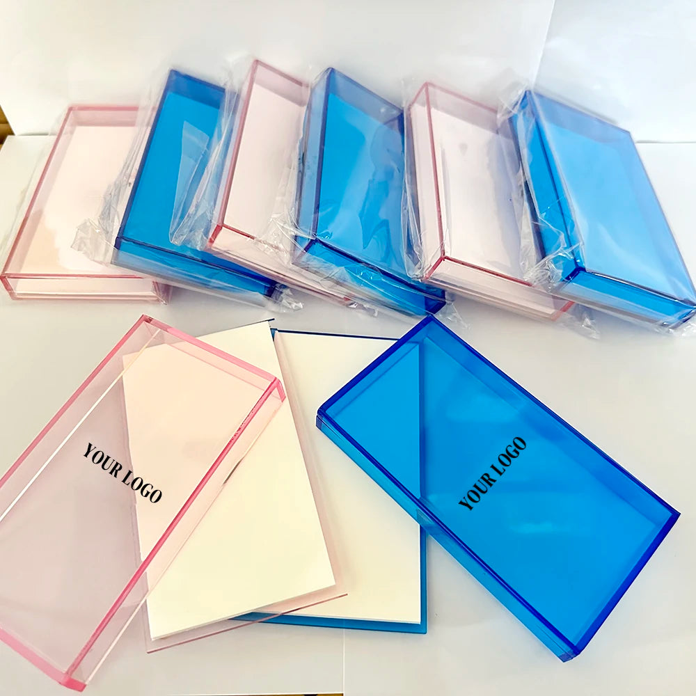 Custom Acrylic Butterfly Lash Tile Pallet Colorful Acrylic Eyelash Extension Pallet Heart Shape Holder Plate Tile with Cover