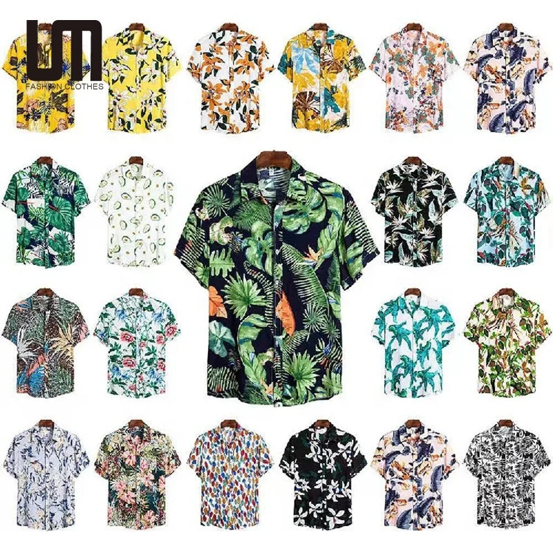 2025 Wholesale Men's Hawaiian Shirts - Trendy Oversized Casual Shirt (Plus Size Summer Beach Shirt with Fashion Print)
