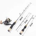 60cm Small Telescoping Ice Fishing Rod and Reel Spinning Reel Set Fishing Rod MegaBDM
