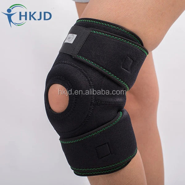 HKJD Adjustable Open-Knee Brace for Patellar Subluxation & Mild Instability - Honeycomb Rubber Support Free Size