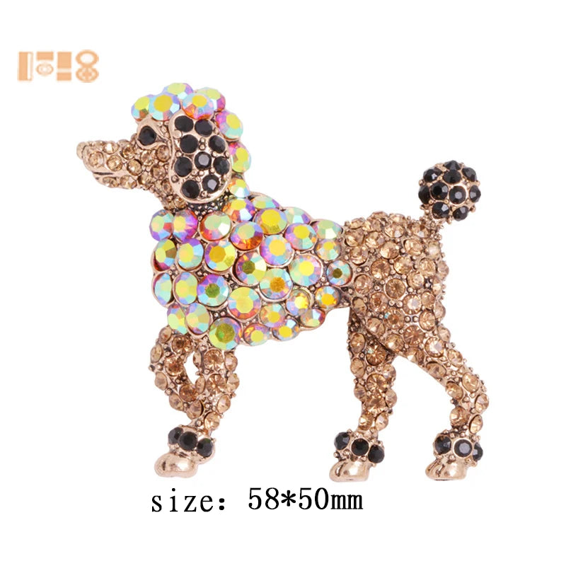 Wholesale/Retail Fancy Rhinestone Animal Brooch Crystal Poodle Brooch Pins