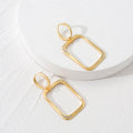 Wholesale Fashion Fine Jewelry Crystal Hoop Drop Earrings for Women Gold Plated Geometry Earrings