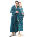 High Quality Solid Nighty Dress Woven Spa Bathrobe Men's Long Sleeve Pajamas Cozy Soft Plush Shawl Collar Robe with Belt