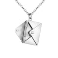 Fashion Titanium Stainless Steel Envelope Pendant With love You Metal Card Inside Necklace Women Charm Choker Necklace Jewelry