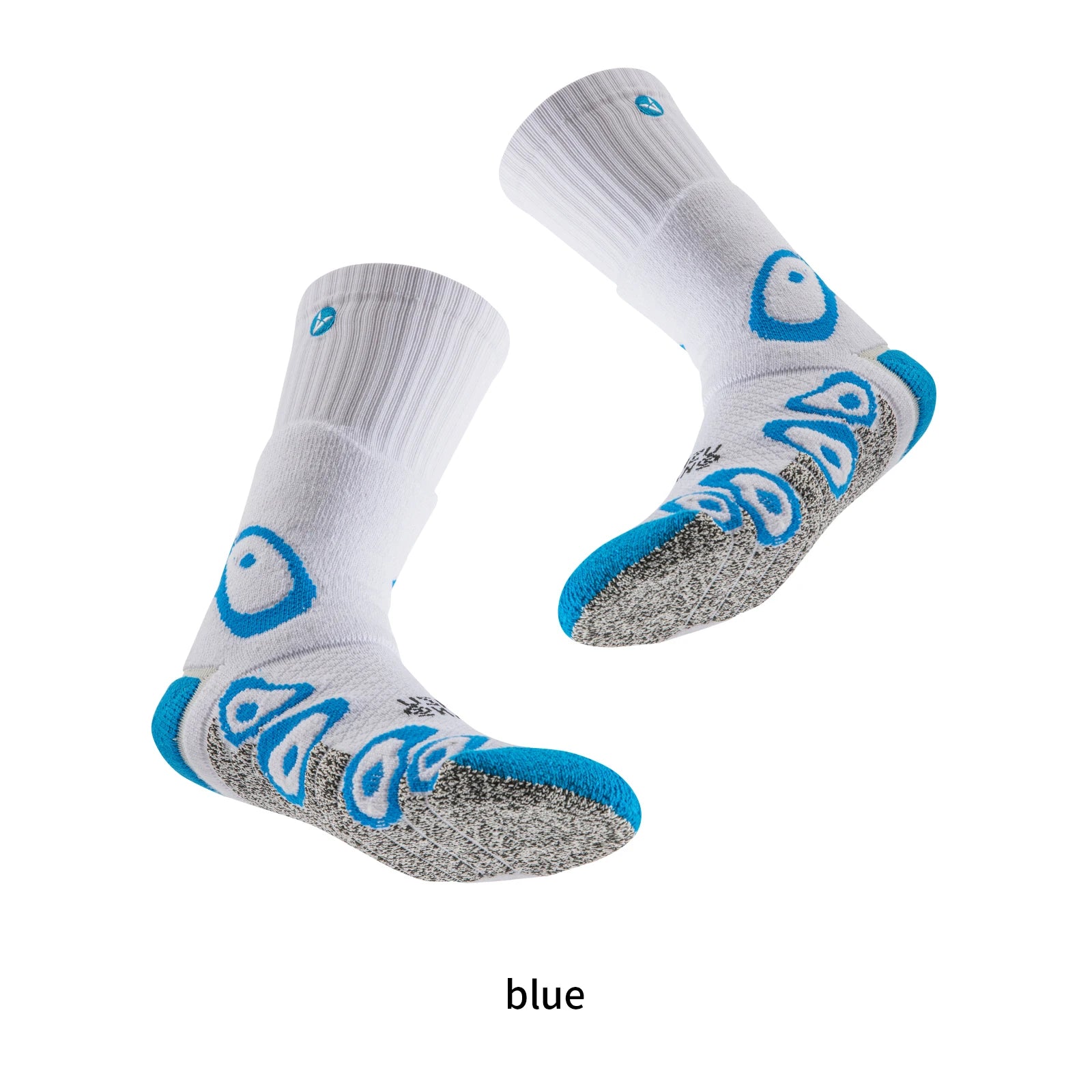 Veidoorn High Athletic Striped Crew Socks Cushioned Arch Compression Elastic Adults Knitted Anti-Slip Sweat-Resistant Body