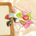 Stainless Steel Triangular Pendant Enamel Charms Necklace Earrings Jewelry Accessory Components Bracelet Accessories