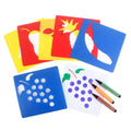 GF Factory Wholesale 6 Pieces Kids Drawing Stencils Set Colorful Children Painting Plastic Stencil Templates in Different Shape