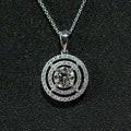 CAOSHI Beautiful Delicate Round Zircon Silver Plated Pendent Charm Circle Shape Wedding for Bride Necklace Woman