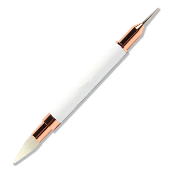 Nail Dotting Tool Metal Rod Double Drill Crayons Multifunctional Wax Nail Pen