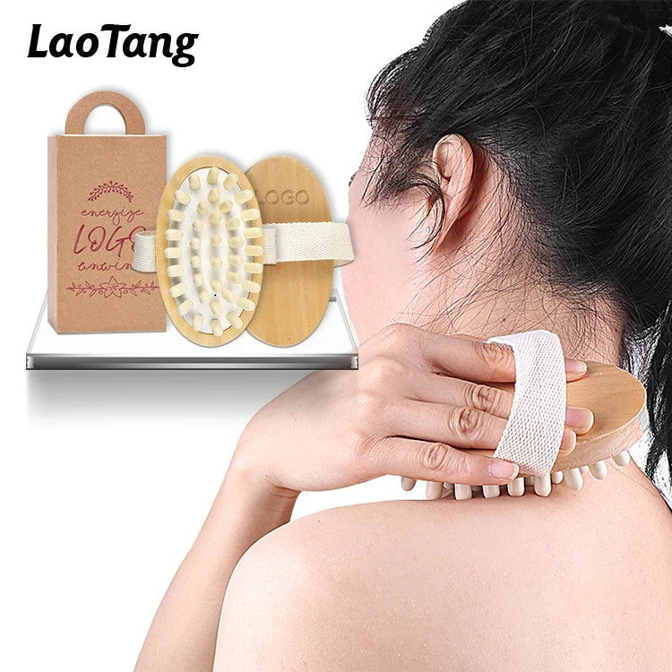 Natural Wood Anti Cellulite Body Slimming Circulation Brush Wooden Bath Body Massager Wooden Massage Tools