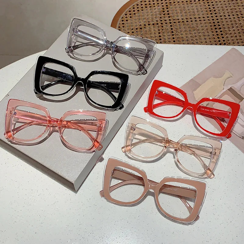 Wholesale square Blue Light Red Eyewear Computer Gaming Orange Eyeglasses Blue Light Blocking Red Woman Eyeglasses