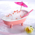 Pink Color Edge Mini Cute Ceramic Dessert Bowl with Ice Silicone Mould for Making Tasty Ice Bear DIY Coffee Milk Tea Cola