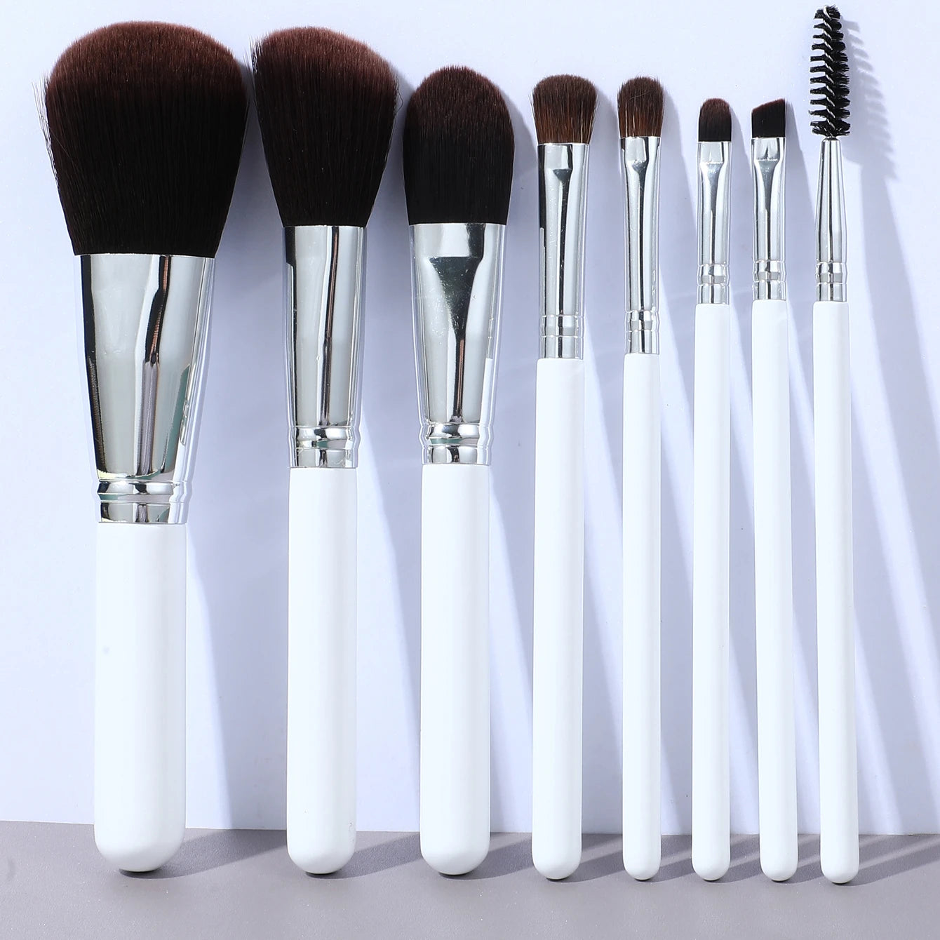 Hot Sales 8 Pcs Silver Professional Makeup Brush Set Tools Women's Beauty Cosmetics Tools Multi-functional Brushes