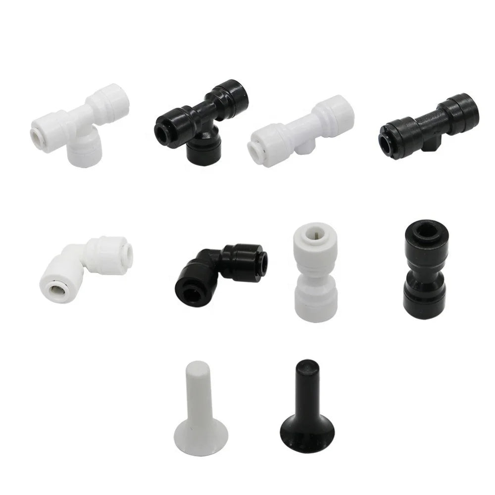 1/4" Slip Lock Quick Connector No Buckle Tee Straight Elbow Coupling Joint