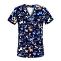 Factory Made Cat and Dog Cancer Scrub Tops Outdoor Awareness Scrub Top Pediatrics Scrub Tops & Pants