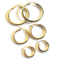 Blank 4mm Thick 18k Gold Plated Hollow Stainless Steel Hoop Huggie Dangle Earring Unisex 2 3 4 5 6cm Are Optional