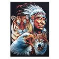 Square Round Drill Diamond Embroidery Indian Elder and Wolf Eagle Animal 5d Diamond Painting Kit Home Indoor Wall Art Decor