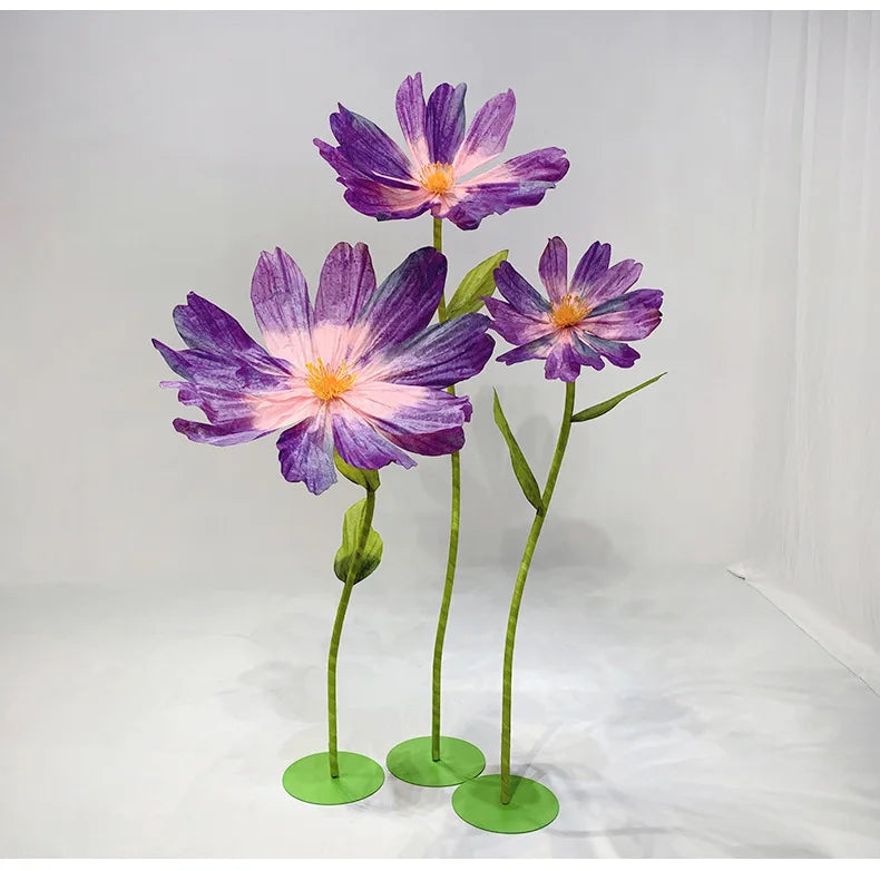 L753 Wedding Decoration Stage Indoor Outdoor Handmade Paper Silk Artificial Simulation Large Giant Organza Flowers