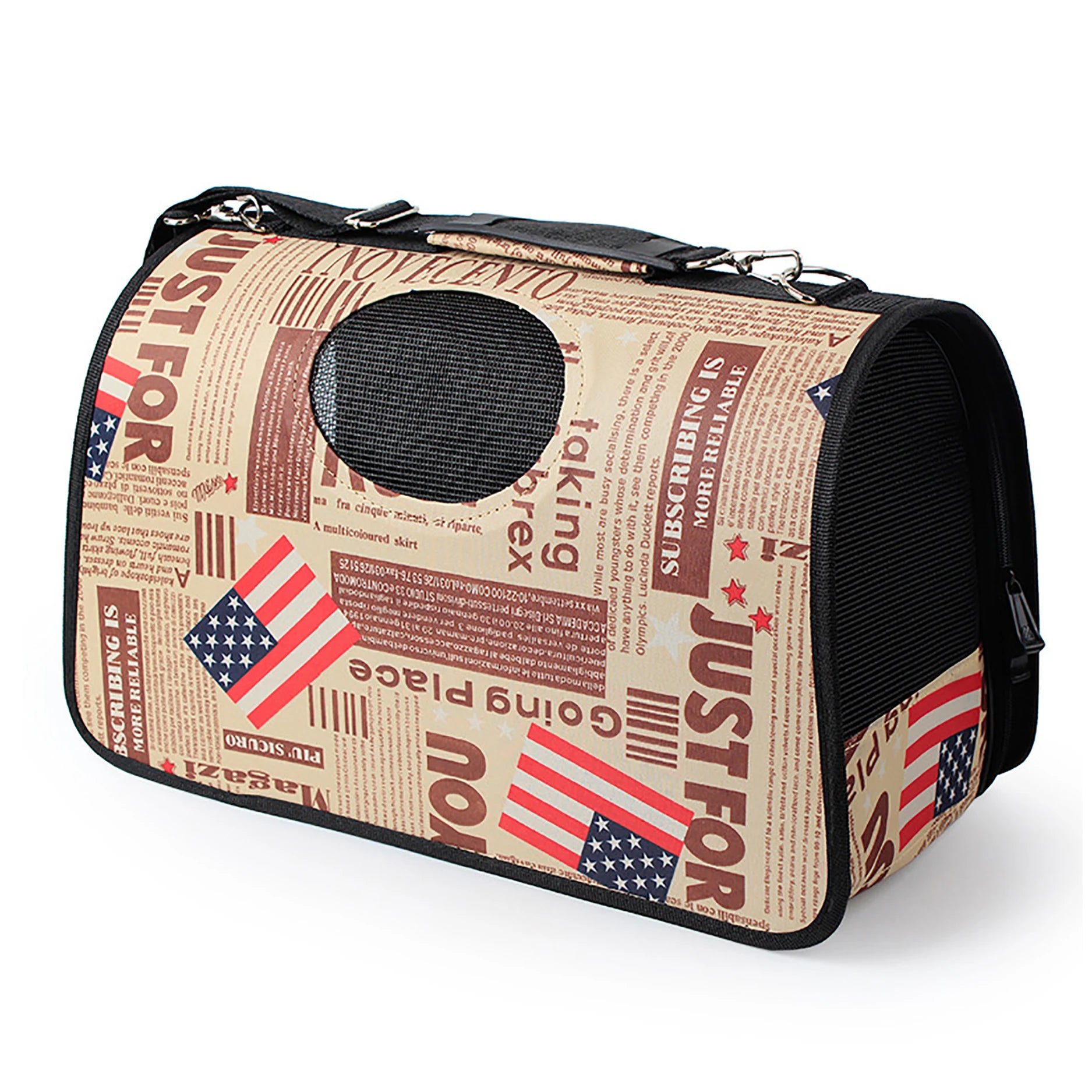 Large-Capacity Outdoor Pet Dog Travel Carrier Backpack with Zipper Closure for Cat Transport Bag