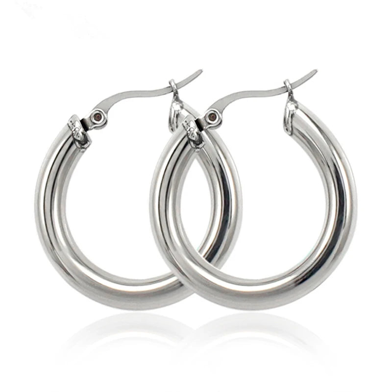 One Pair Silver Stainless Steel Earrings Kpop Romantic Dangle Elegant Pendant Drop Jewelry for Couples Lovers Wedding Present