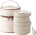 Electric Heated Insulated Stainless Steel Lunch Box Set with Microwave Safe Removable Inner Tank and Bag