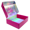 Custom Print Popular Hologram Paper Holographic Mailing Packaging Boxes Custom Logo Iridescent Holographic Mailer Shipping Boxes