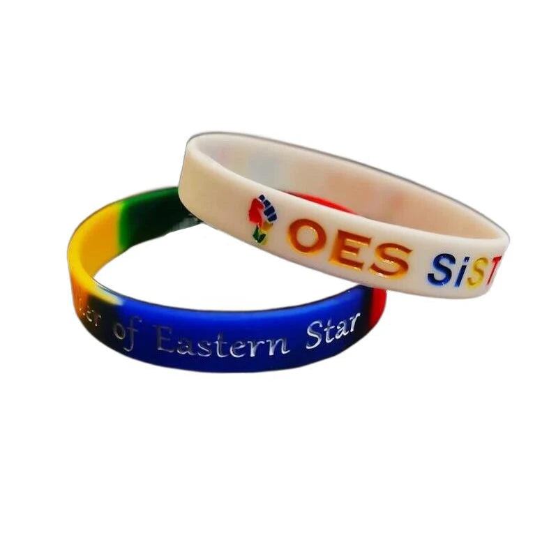 Factory Wholesale Small Orders OES Silicone Bracelet Greek Sorority Rainbow Segmented Silicon Wrist Band Friendship Bracelets