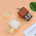 Eco-friendly Fashionable Clear Glass Coffee Milk Mugs with Silicon Sleeves Indoor Outdoor Cups