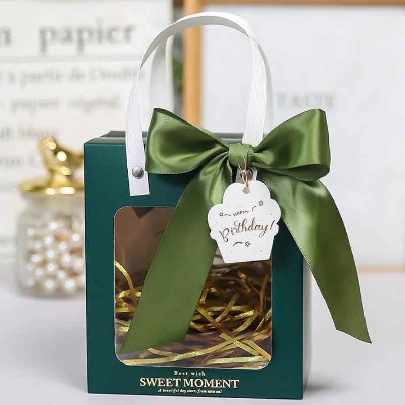 Upscale Transparent Gift Bag Souvenir Portable Wedding Paper Bag Gift Box Candy Case
