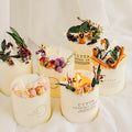 Aroma Scented Candles Jar Logo Clear Glass Oem with Rose Flowers Wholesale Luxurious Organic Vegan Pillar Candy Home Festival