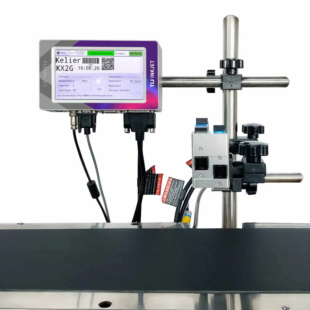 Online Inkjet Printer Date Code Mfg and Exp Date Printer Machine KELIER KX2G 1.2-50.8mm