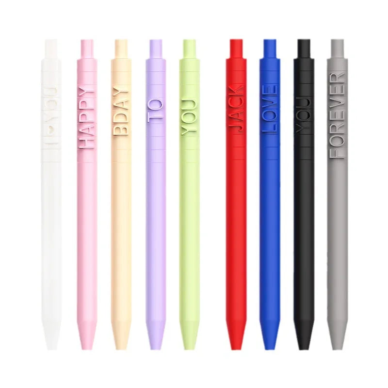 Customizable Logo Creative Color Press DIY Letter Signature Pen Plastic Advertising Promotion Gift Gel Pen