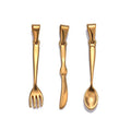 18k Gold Plated Fork Knife Spoon Pendant Cutlery Charm Necklace Stainless Steel Tableware Knife Pendant Jewelry Making