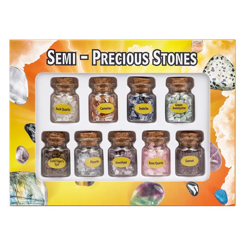 Mini Natural Crystal Gem Wishing Bottle/Drifting Bottle Box Feng Shui Home Craft Souvenir Buddhism Mini Bottled Mineral