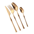 Small Luxury Matte Gold Hotel Stainless Steel Flatware Set Spoon Fork Western Wedding Party Cutlery