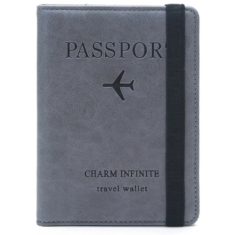 RFID Pu Leather ID Card Holder Overseas Travel Wallet Passport Holder Organizer