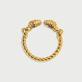 Fashion Simple Copper Plating 18k Gold Winding Metal Inlaid Cubic Zirconia Open Rings Women Jewelry Factory Wholesale