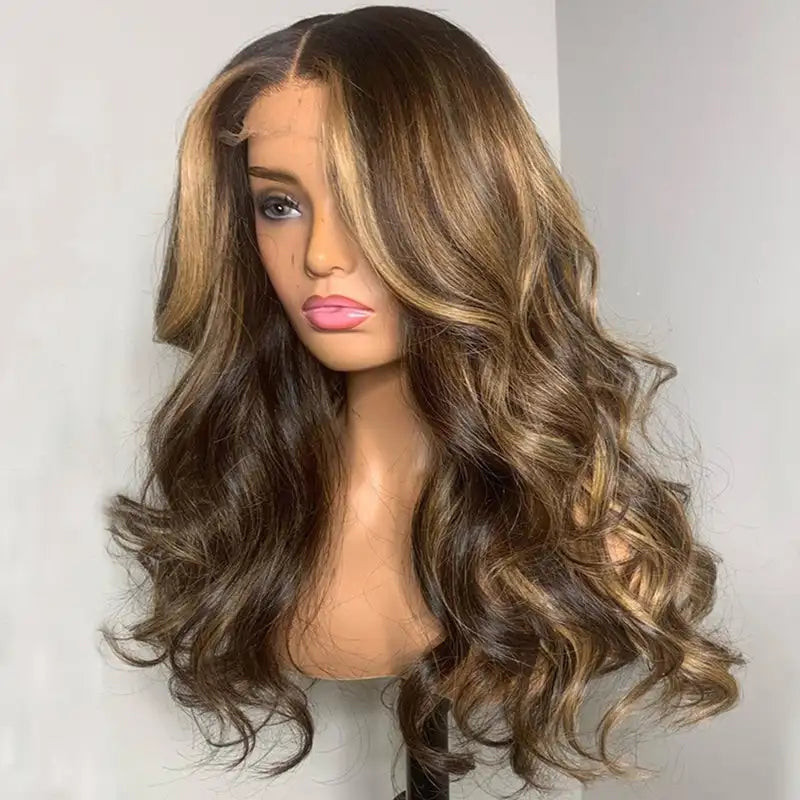 Vendor Stock Body Wave 13X6 Hd Transparent Swiss Lace Wigs Human Hair Lace Front Wig Highlight Brazilian Virgin Human Hair Wigs