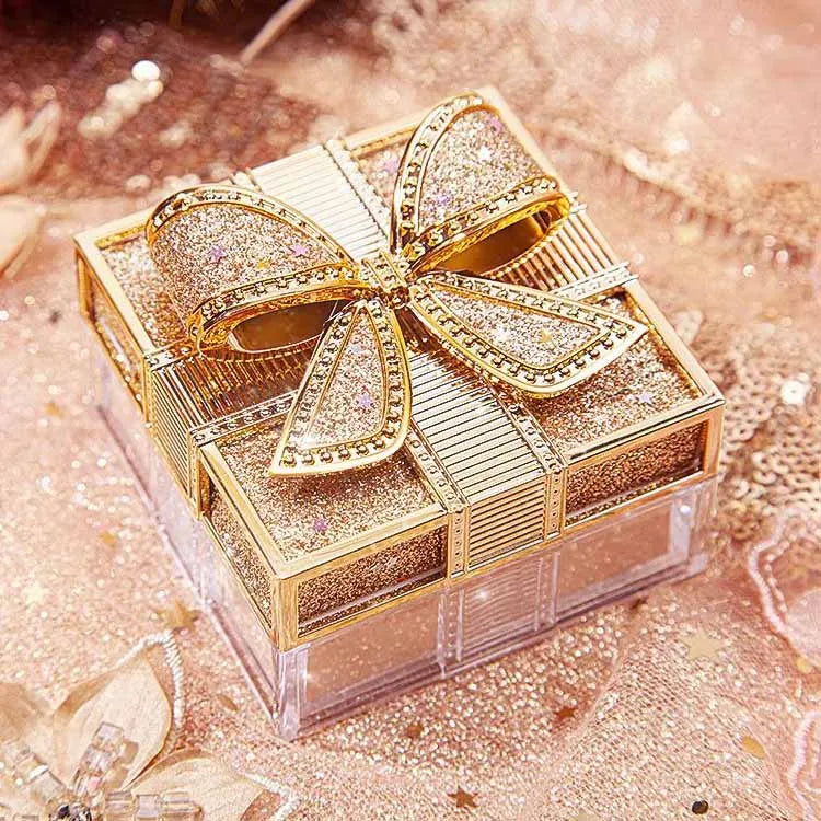 Luxury Waterproof Makeup Bow Silk air Powder Loose Makeup Setting Powder