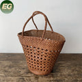 Emg6356 Durable Open Luxury Material Tote Shoulder Women Genuine Leather Woven Large Capacity Travel Bags Wholesale