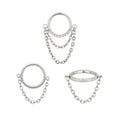ASTM F136 Titanium Piercing Fashion Jewelry Zircon Circle Piercing Polished Chain Nose Rings Jewelry