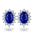 Gemstone Sapphire Cubic Zirconia Earrings for "Something Blue" Bridal or September Birthstone