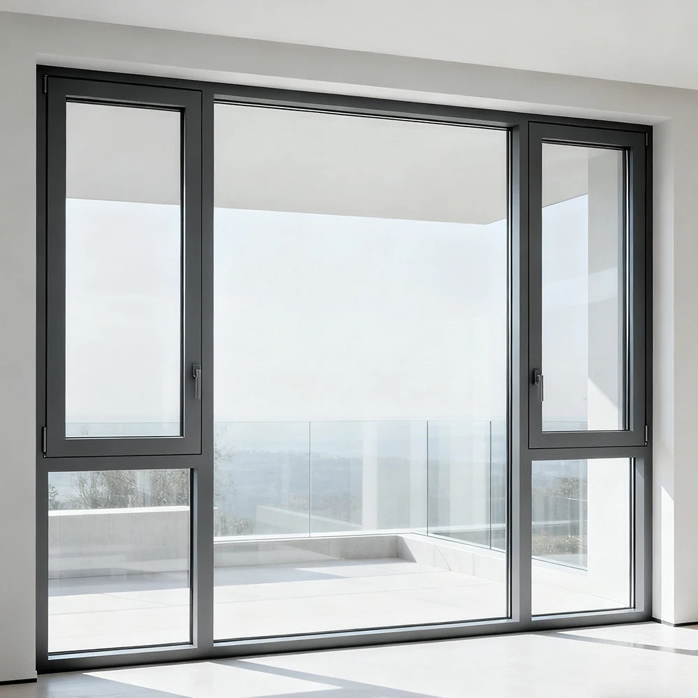 Sound Insulation Enhancement Thermal Break Dustproof Waterproof Aluminum Frame Glass Casement Window for Quiet Space Interior