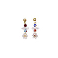 Fashion Zircon Pearl Drop Bride Earrings Women White Gold Color Crystal Wedding Earrings Bridal Jewelry