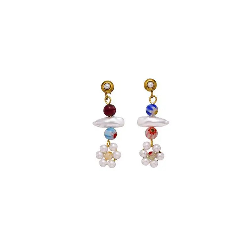 Fashion Zircon Pearl Drop Bride Earrings Women White Gold Color Crystal Wedding Earrings Bridal Jewelry