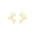 Unique Fashionable Cute and Simple Sterling Silver 925 Christmas Antler Animal Stud Earrings Jewellery Women